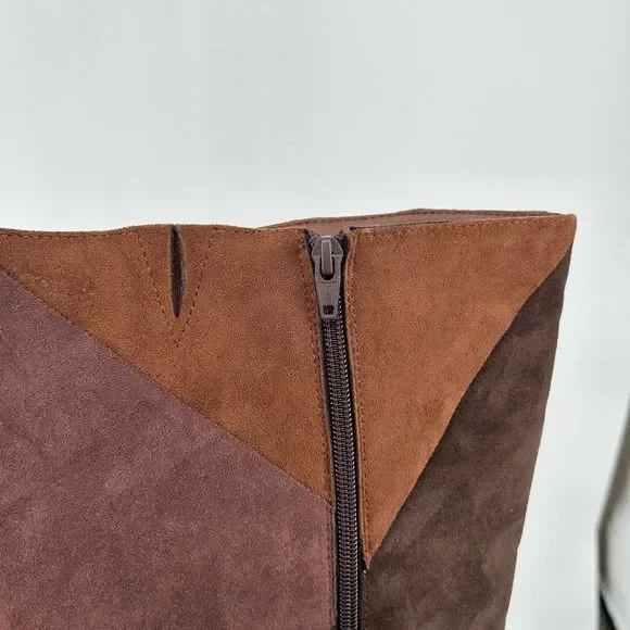 Suede Colorblock Pattern Boots Size 9 Wide Calf Knee High Heeled Cato Comfort Es - Picture 6 of 15